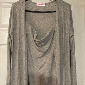 Gray tube dress & cardigan